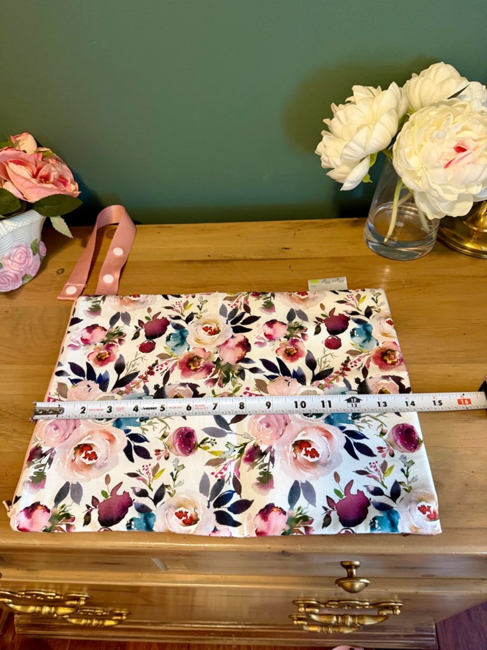 Itzy Ritzy Floral Wristlet in Pink, Teal & Burgundy - Picture 8 of 10